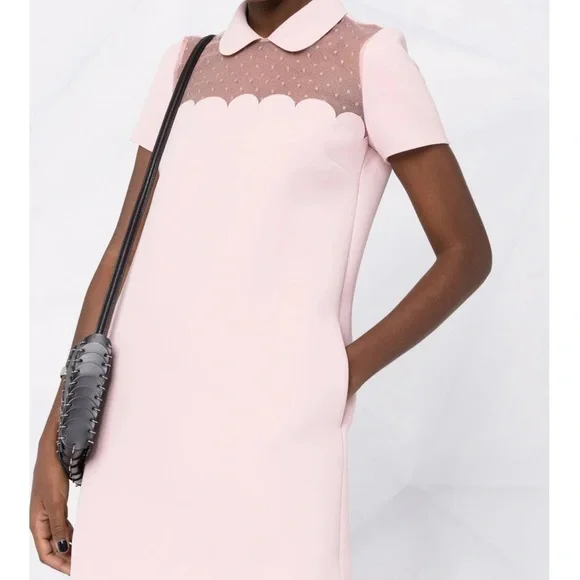 RED Valentino | Dresses | Red Valentino Blush Mini Dress With Lace Detail  And Pocket Size 46 Fits 68 | Poshmark